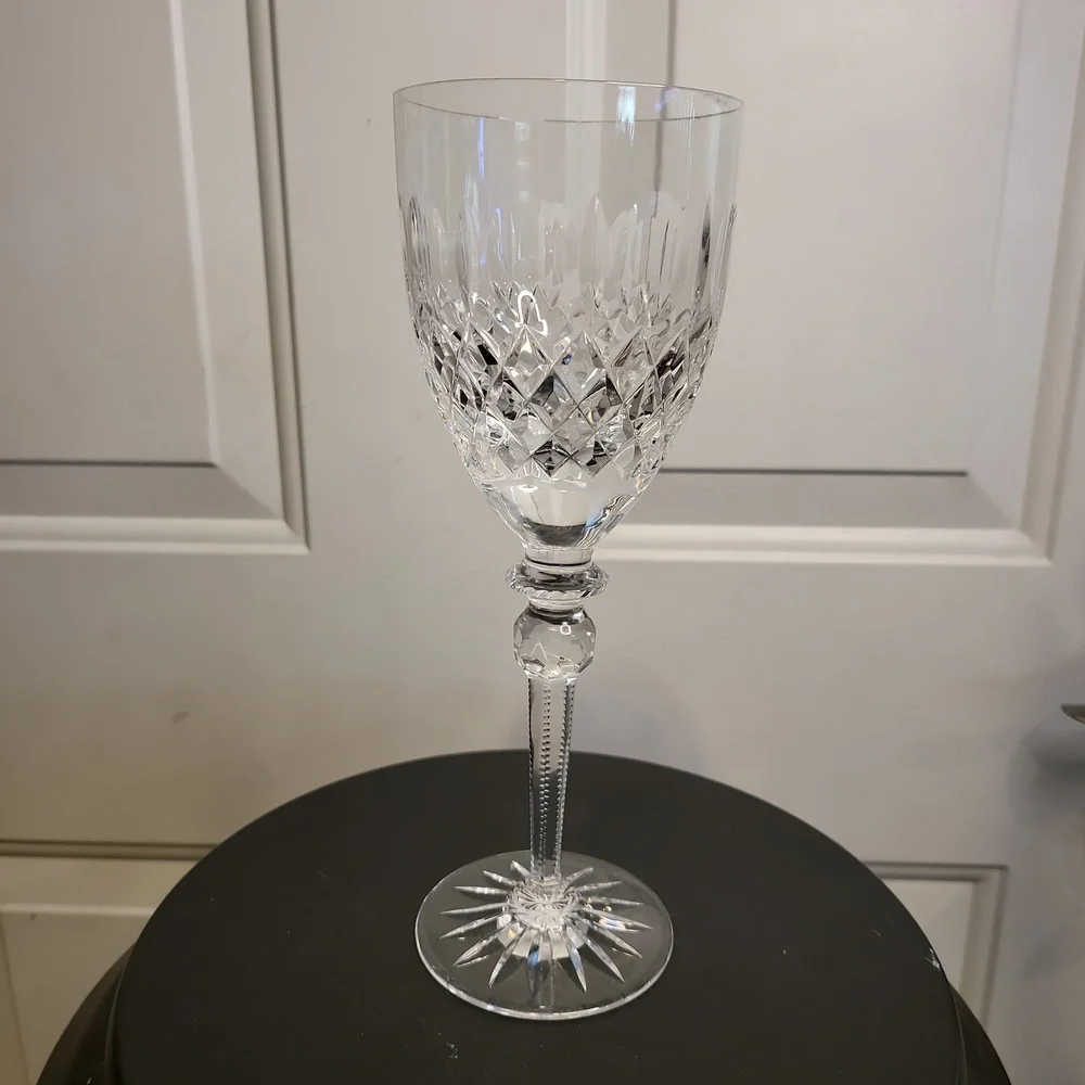 Large MILLER ROGASKA QUEEN Cut Lead Crystal White Wine Glass